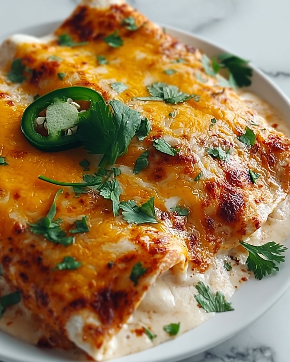 Jalapeño Popper Cheesy Chicken Enchiladas with Creamy Sauce Recipe - Recipe Image