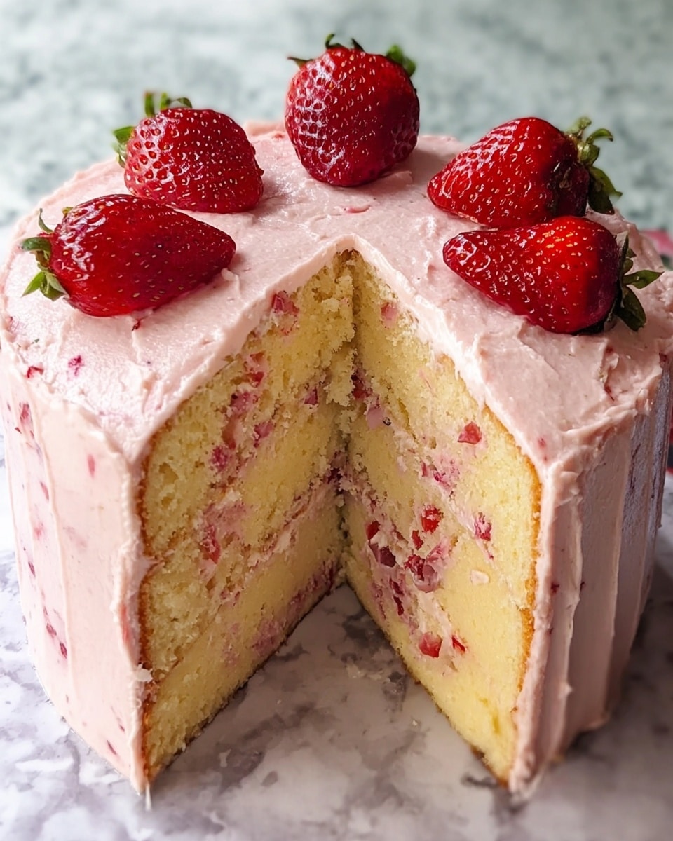 Strawberry Cheesecake Pound Cake with Strawberry Cream Cheese Frosting Recipe - Recipe Image