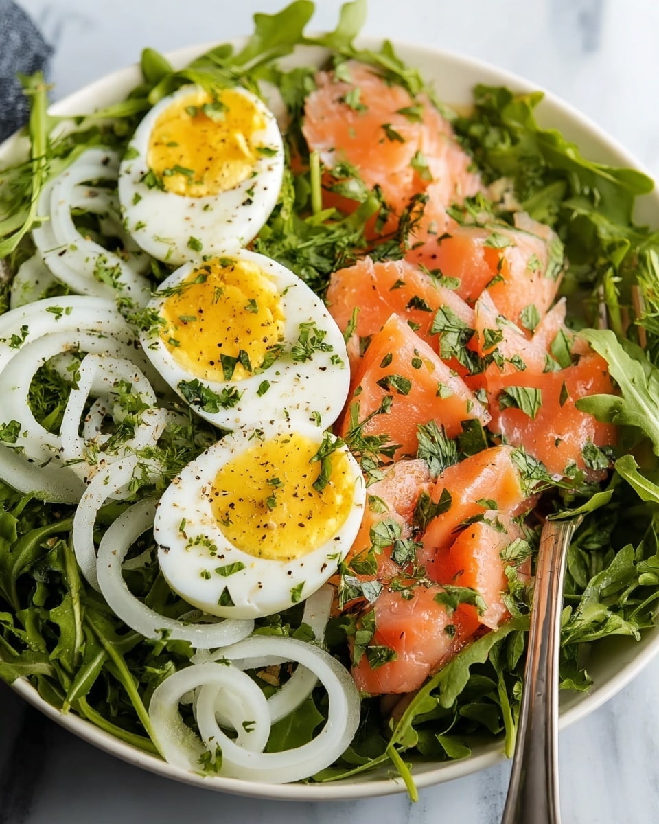 Smoked Salmon Salad in Creamy Caper Chive Dressing Recipe - Recipe Image