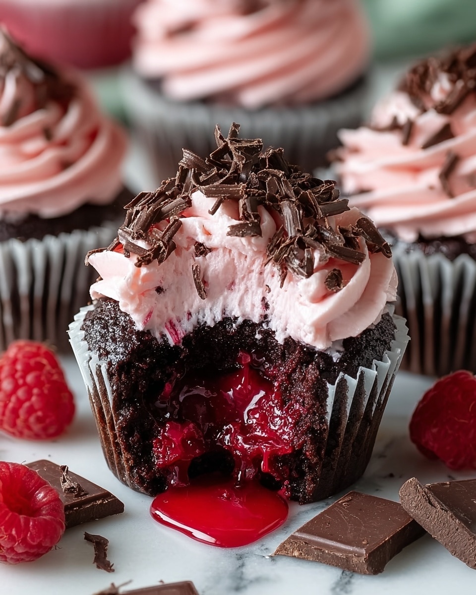 Raspberry Chocolate Lava Cupcakes Recipe - Recipe Image