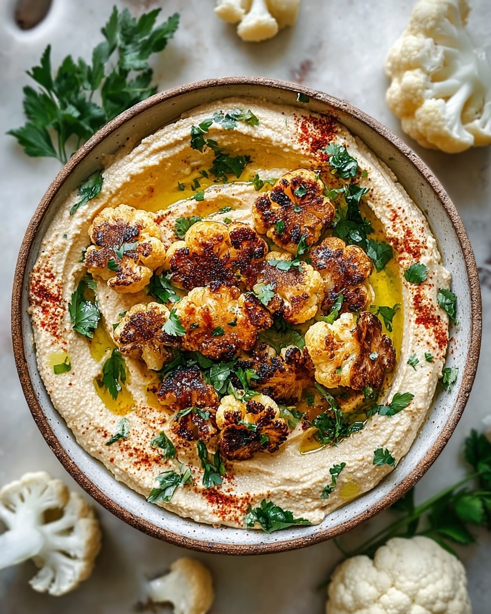 Crispy Roasted Cauliflower Hummus Recipe - Recipe Image