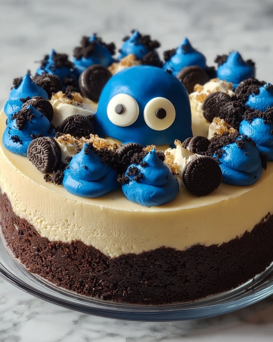 Cookie Monster Cheesecake Recipe - Recipe Image