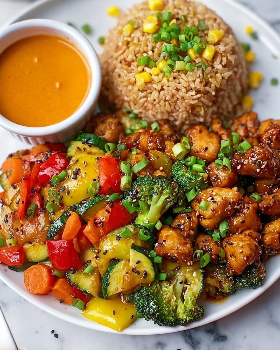 Hibachi Chicken & Veggies with Fried Rice Recipe - Recipe Image