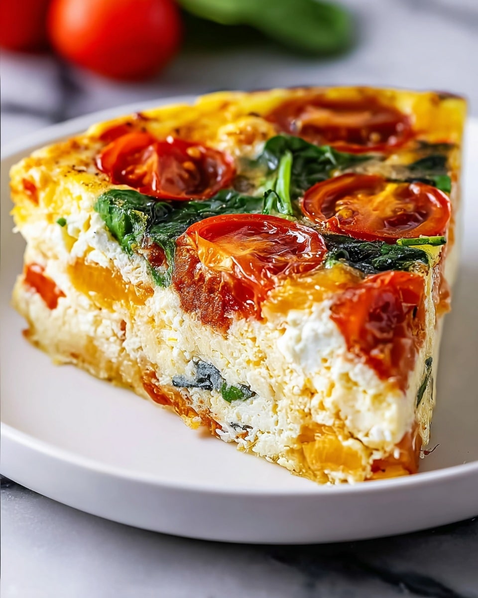 Crustless Tomato and Basil Mozzarella Quiche Recipe - Recipe Image