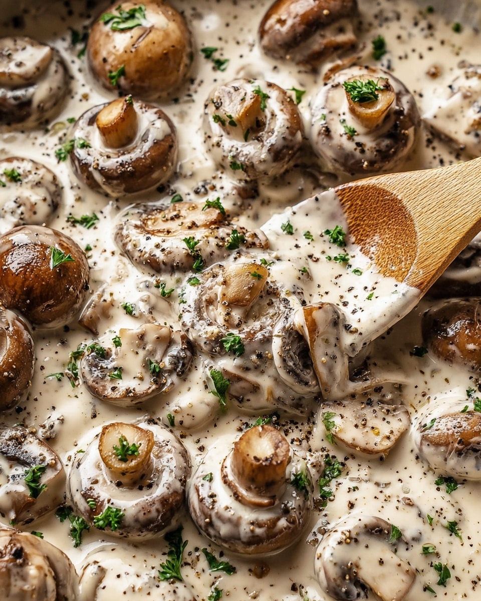 Creamy Garlic Parmesan Sautéed Mushrooms Recipe - Recipe Image