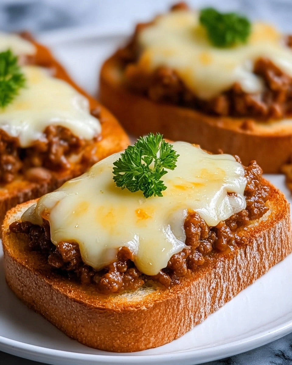 Cheesy Sloppy Joe Toast Recipe - Recipe Image