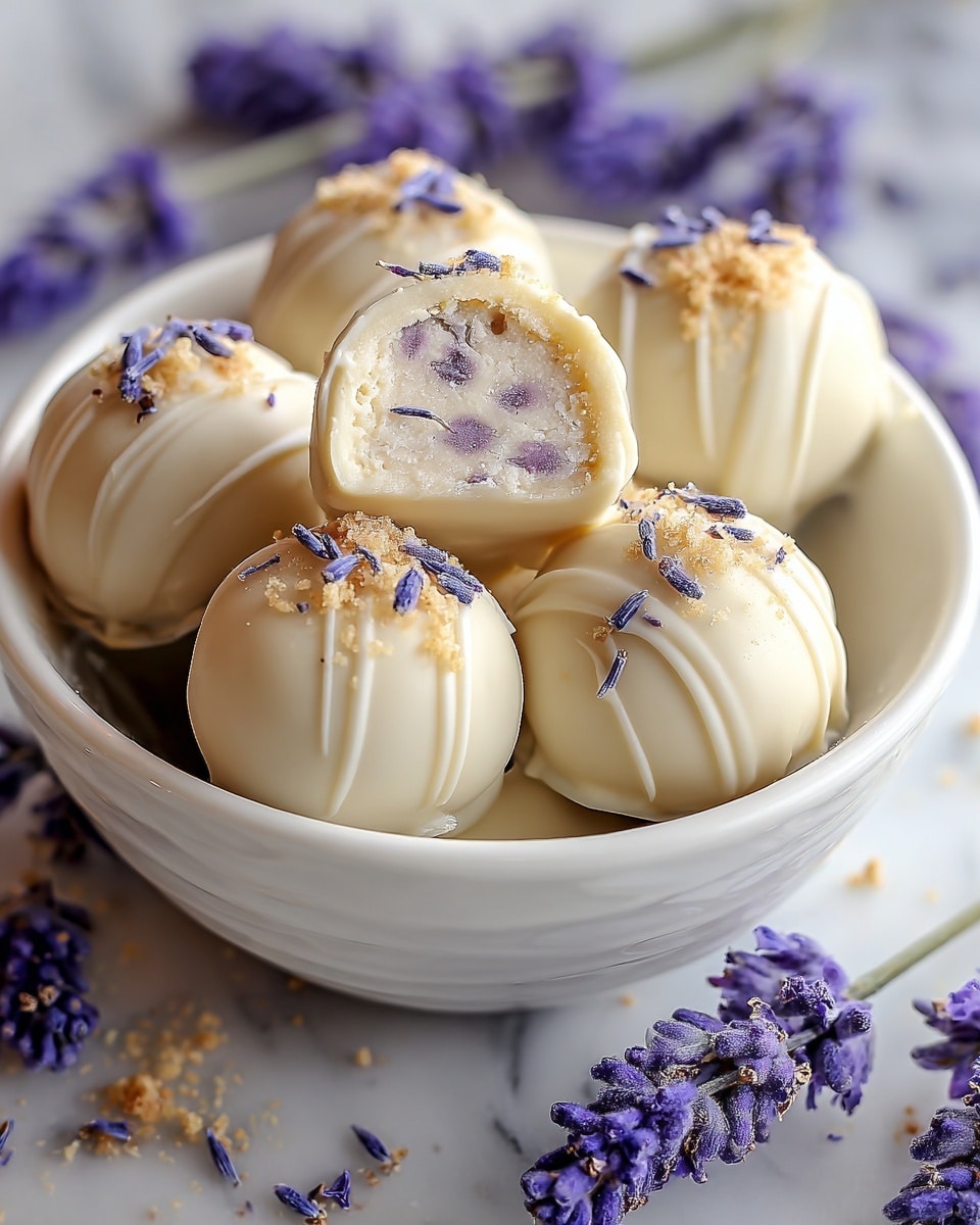 Honey Lavender White Chocolate Truffles Recipe - Recipe Image