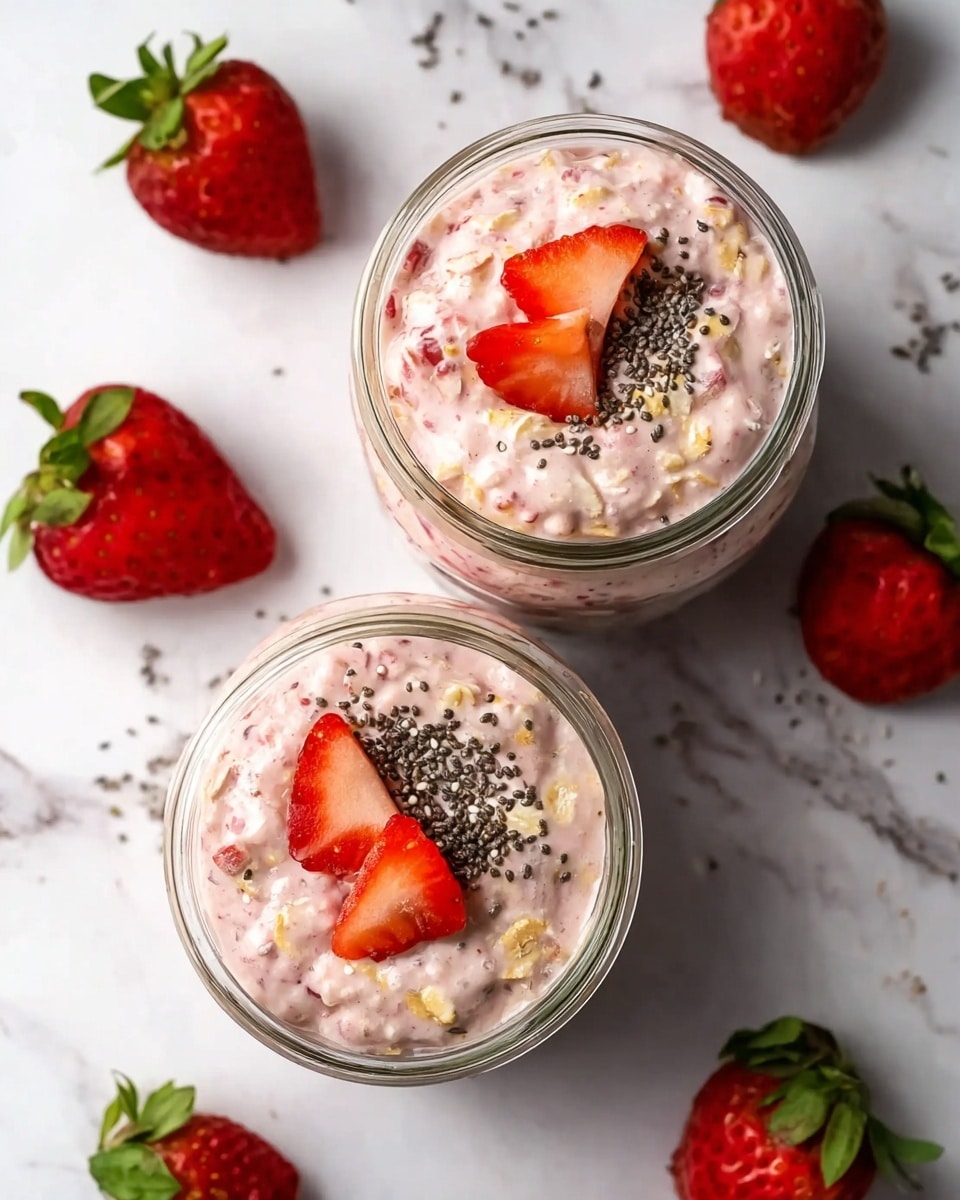 Strawberries and Cream Overnight Oats Recipe - Recipe Image