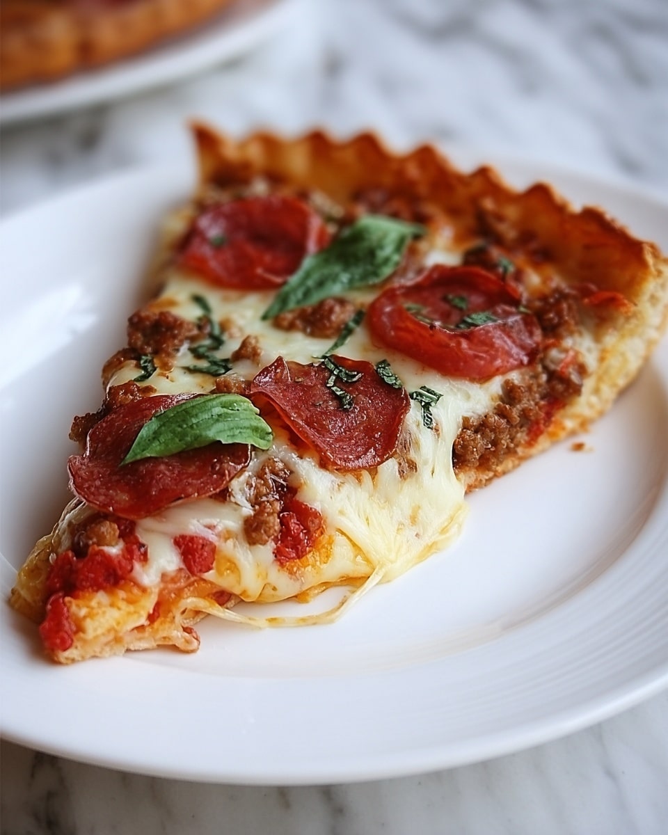 Hearty Pizza Casserole Pie Recipe - Recipe Image