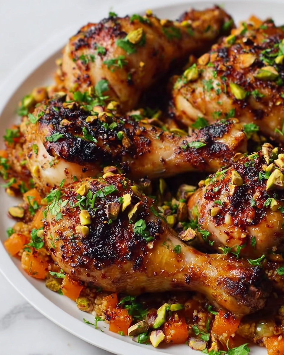 Sweet & Spicy Roast Chicken with Carrots, Dates & Pistachios Recipe - Recipe Image