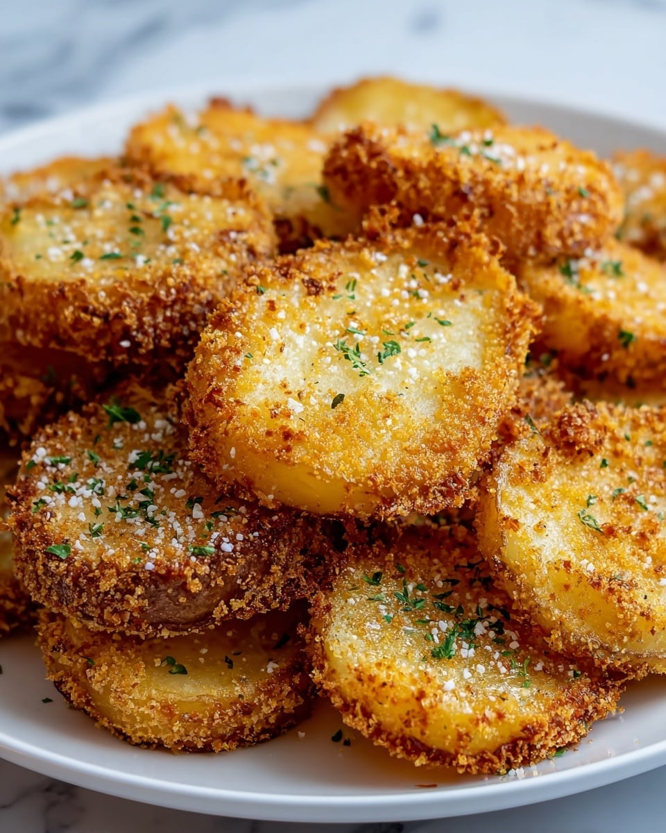 Crispy Garlic Parmesan Crusted Potatoes Recipe - Recipe Image