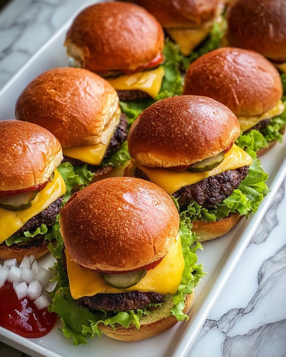 Juicy Grilled Cheeseburger Sliders Recipe - Recipe Image