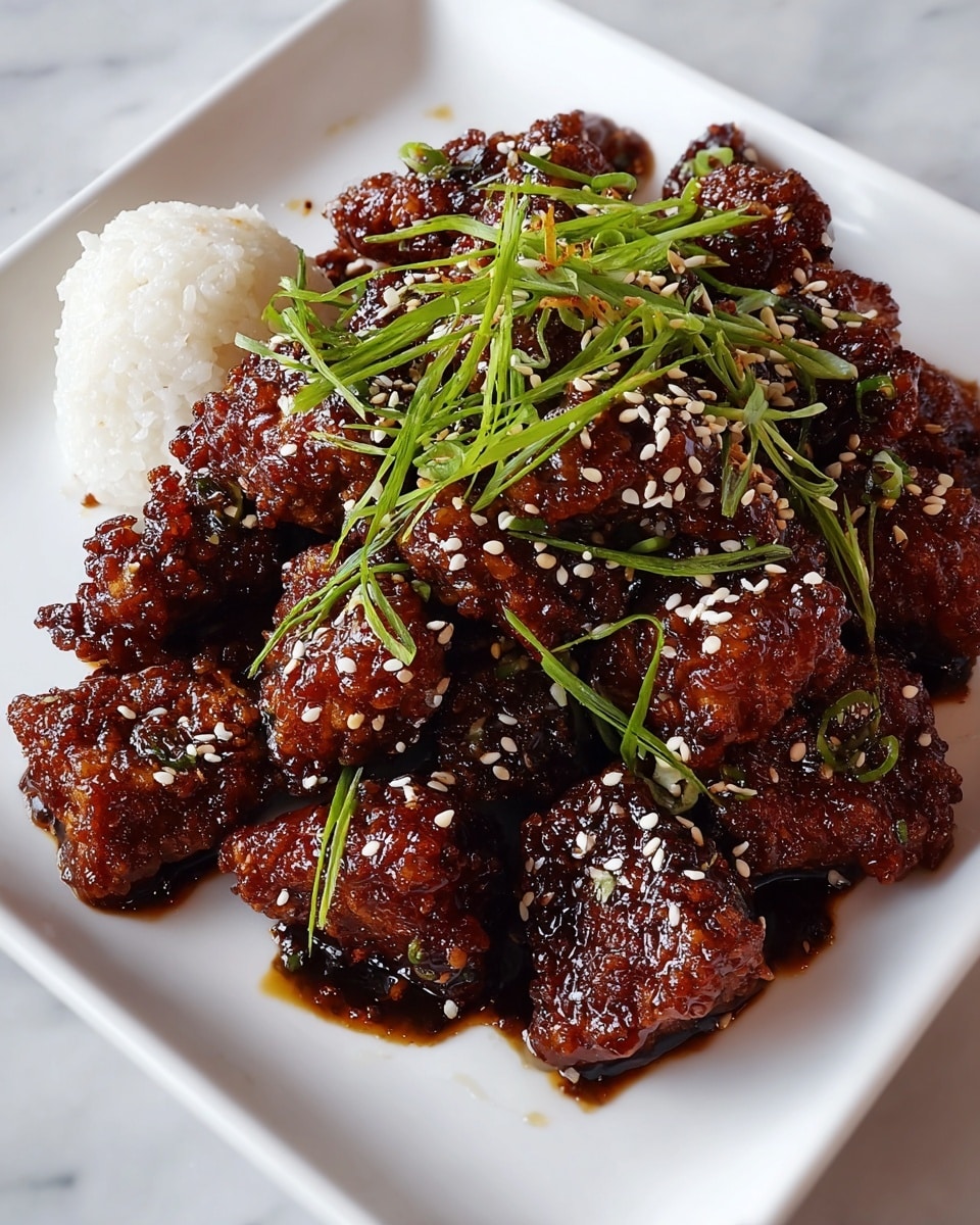 Crispy Asian Sesame Chicken with Sticky Glaze Recipe - Recipe Image