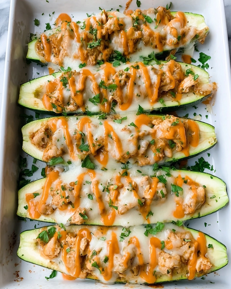 Buffalo Chicken Zucchini Boats Recipe - Recipe Image