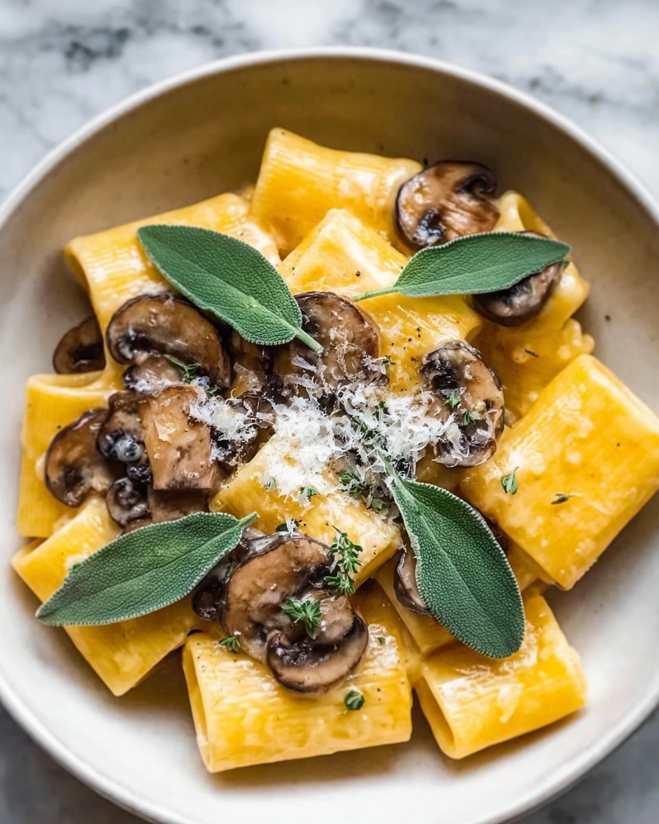 Sage Butter Pasta with Mushrooms Recipe - Recipe Image