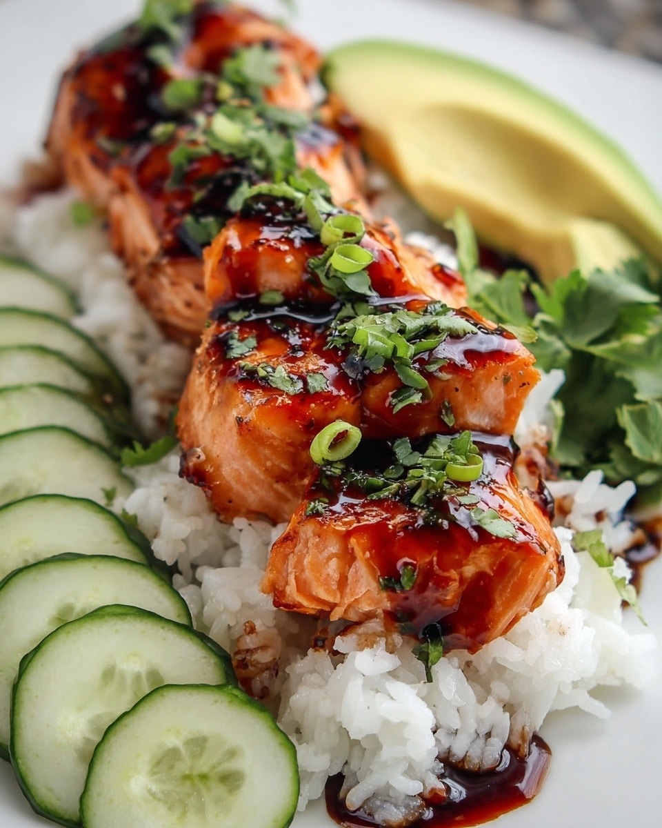 Honey Garlic Salmon Rice Bowls Recipe - Recipe Image