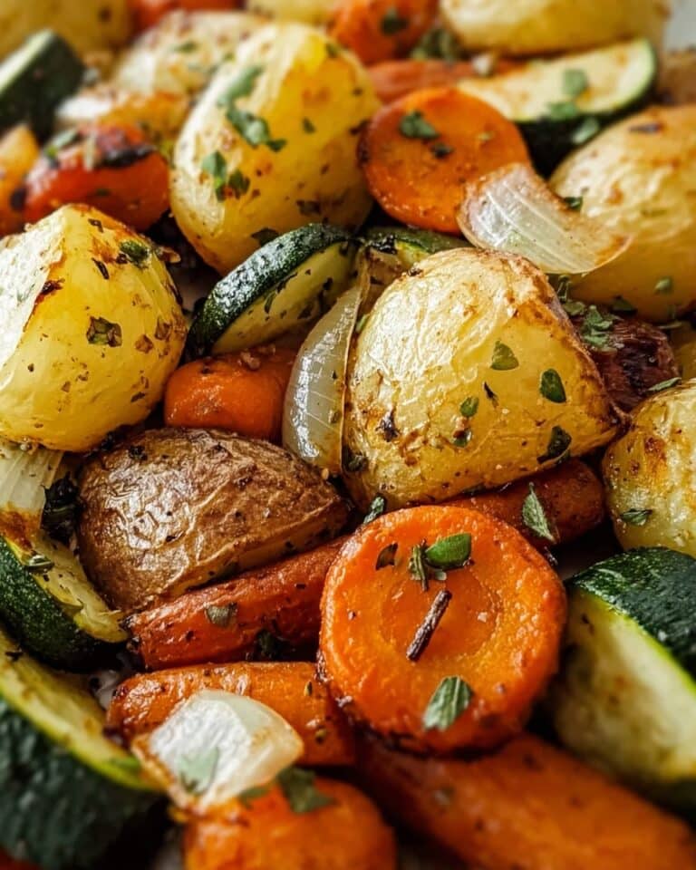 Garlic Herb Roasted Potatoes, Carrots, and Zucchini Recipe
