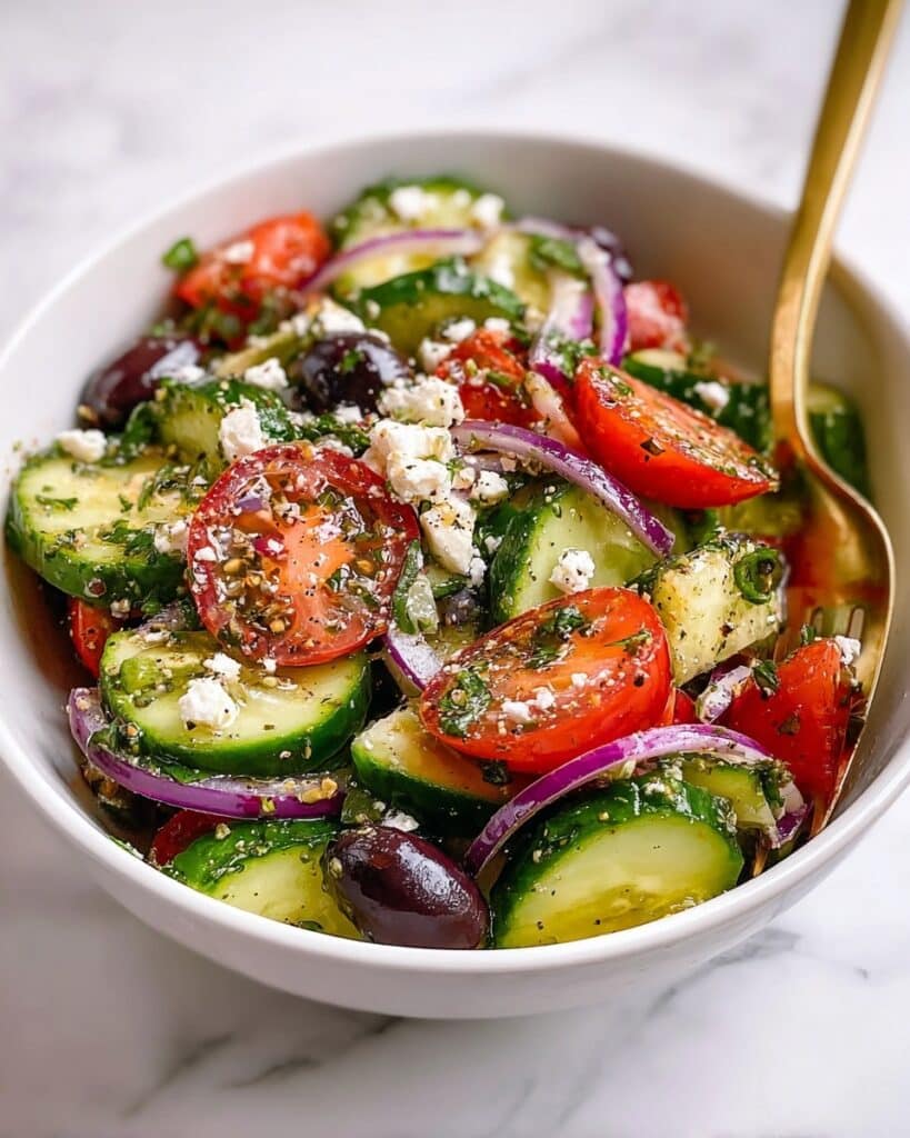 Mediterranean Salad with Feta, Olives, and Fresh Herbs Recipe