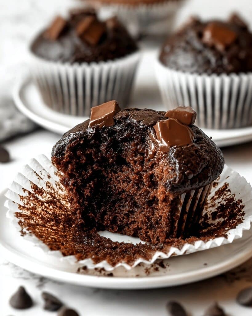 Healthy Double Chocolate Zucchini Muffins Recipe