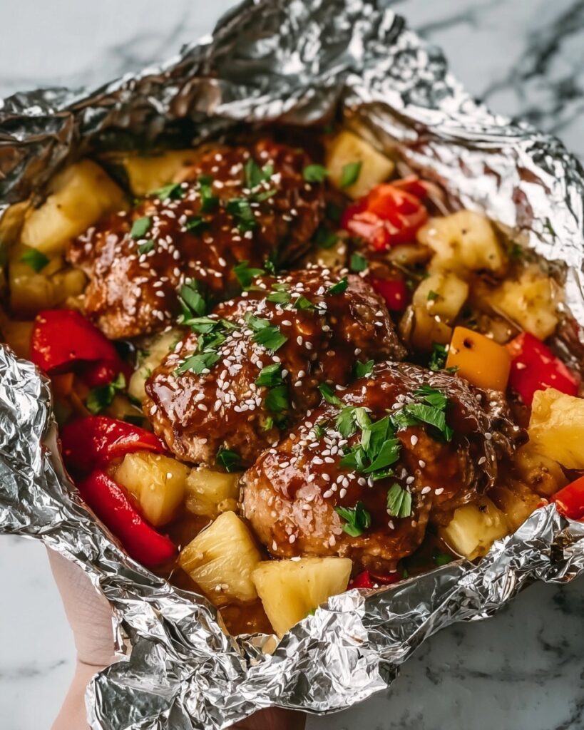 Teriyaki Chicken and Pineapple Foil Packets Recipe