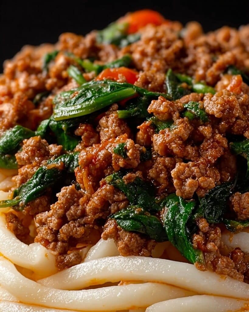One-Pan Ground Beef and Spinach Pasta Recipe