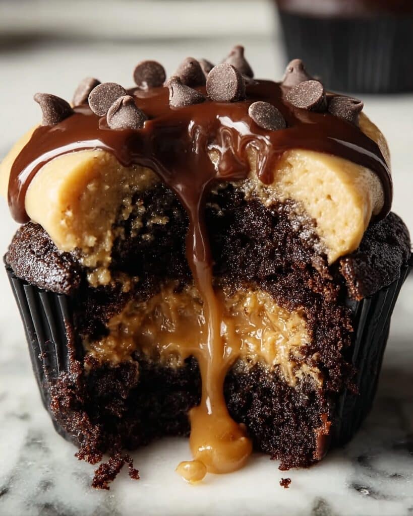 Gooey Peanut Butter Lava Cupcakes Recipe