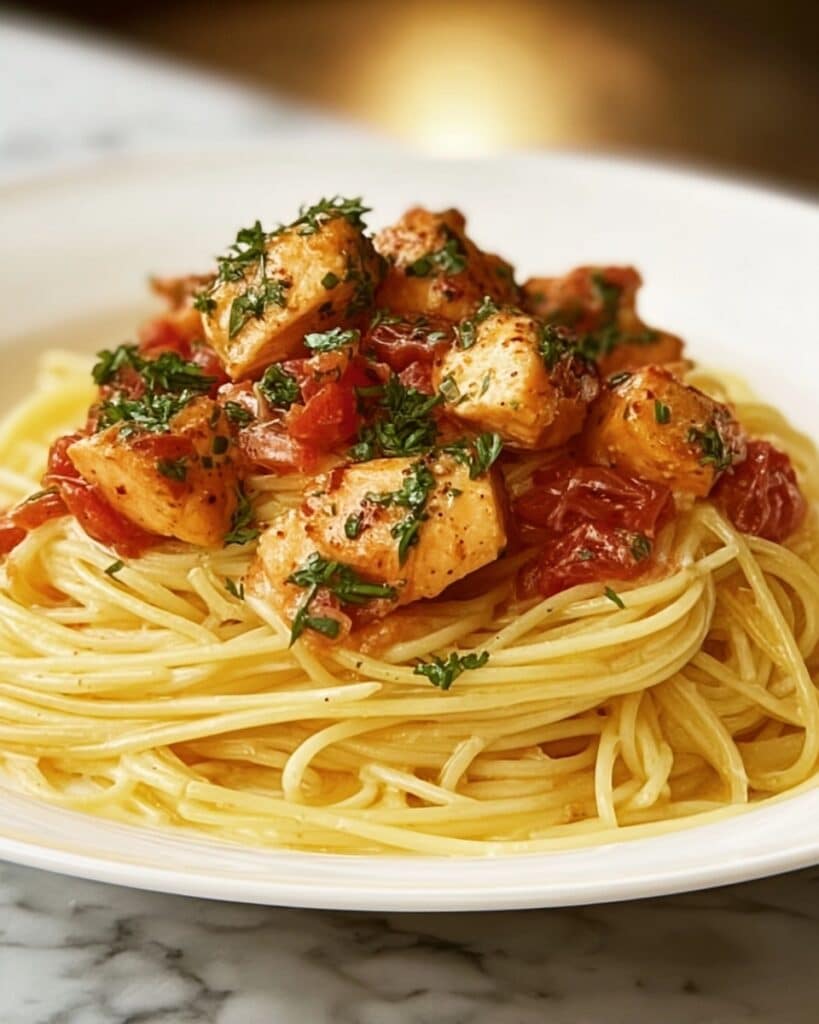 Monterey Chicken Spaghetti: A Cheesy Delight with a Crunchy Topping Recipe