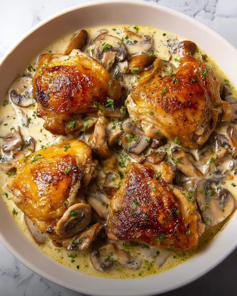 Baked Chicken Legs in Cream of Mushroom Sauce Recipe
