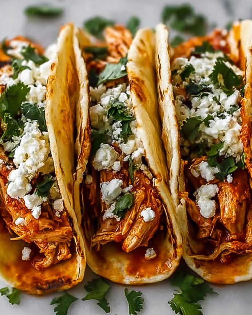 Slow Cooker Queso Chicken Tacos Recipe
