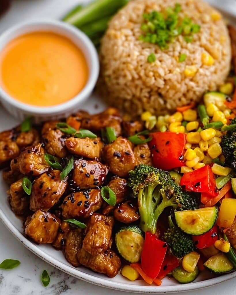 Hibachi Chicken & Veggies with Fried Rice Recipe