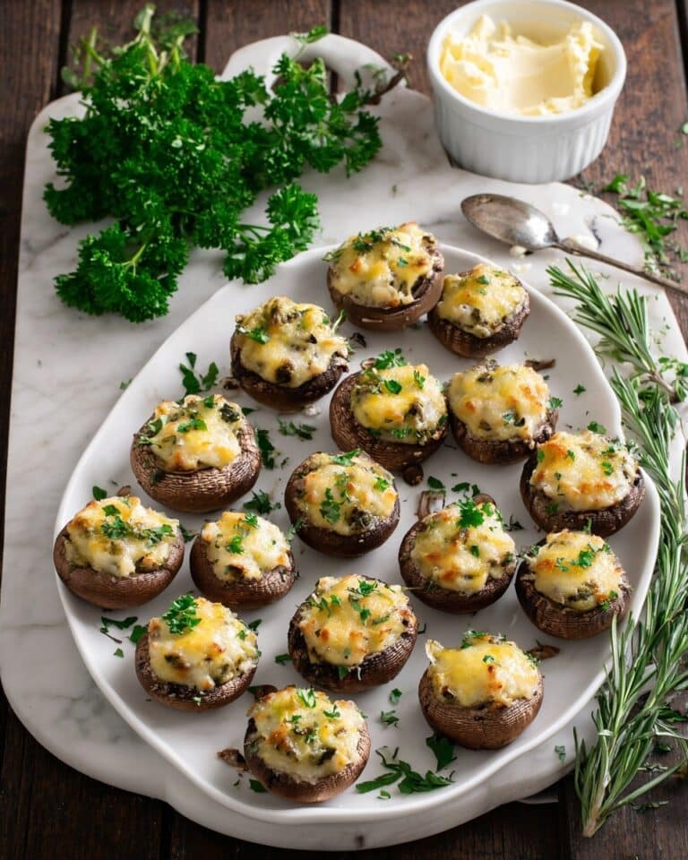 Stuffed Mushrooms with Herbs and Cheese Recipe