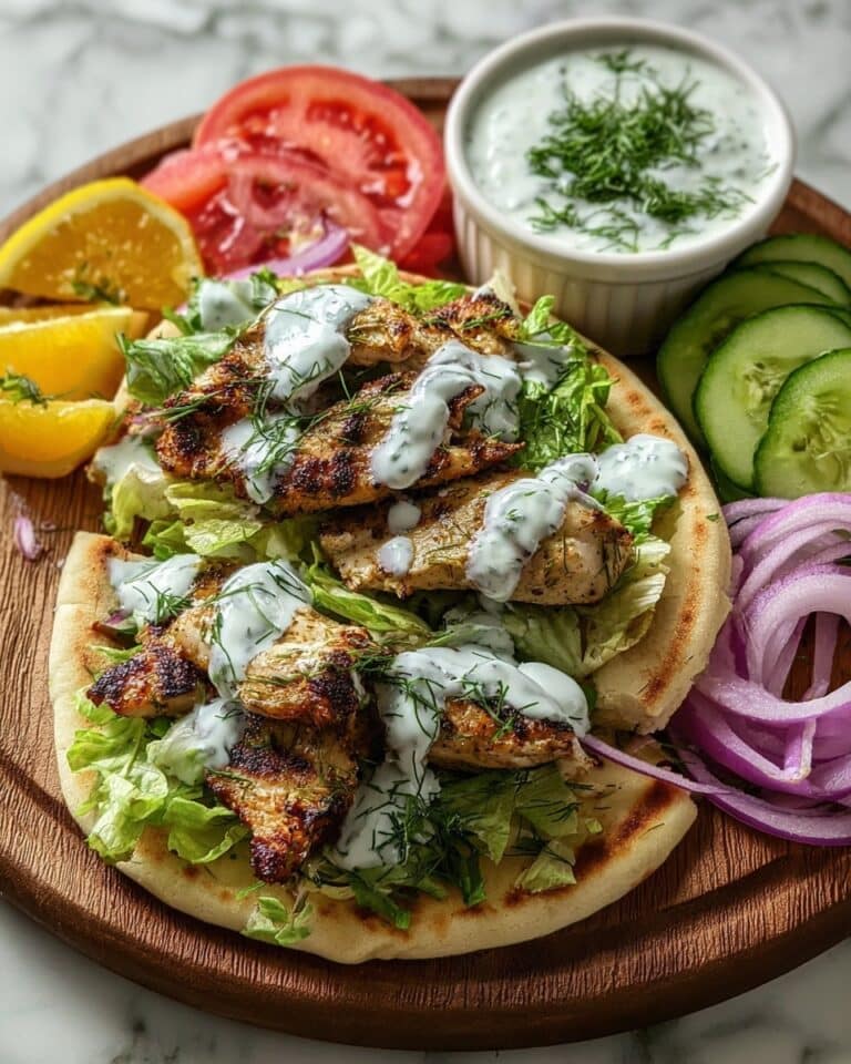 Greek Chicken Gyros with Lemon-Herb Marinade and Tzatziki Recipe