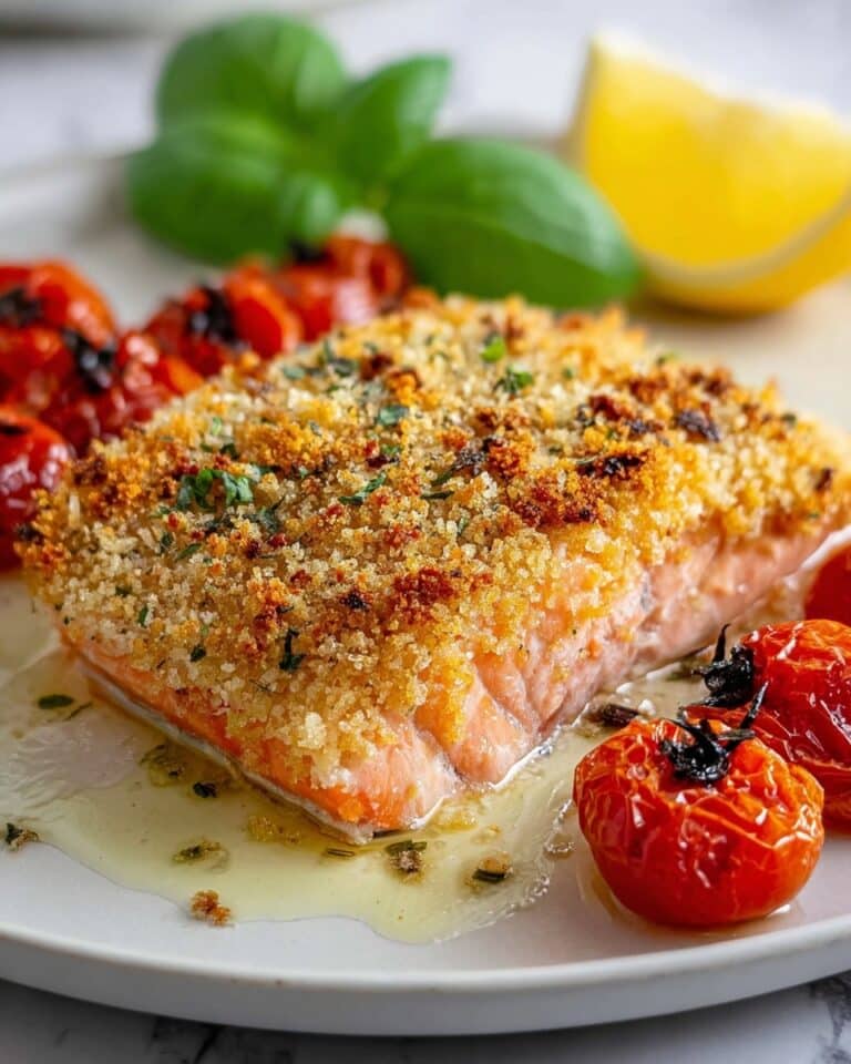 Pesto Salmon with Parmesan-Panko Crust Recipe