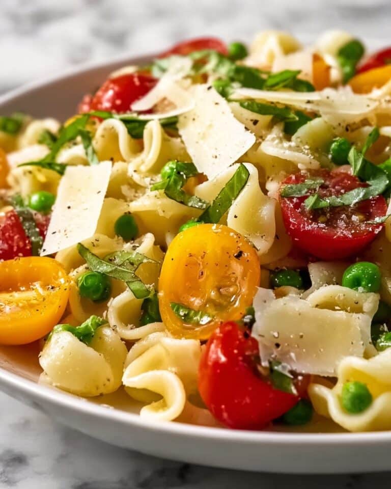 Summer Pasta Salad with Fresh Vegetables and Feta Recipe