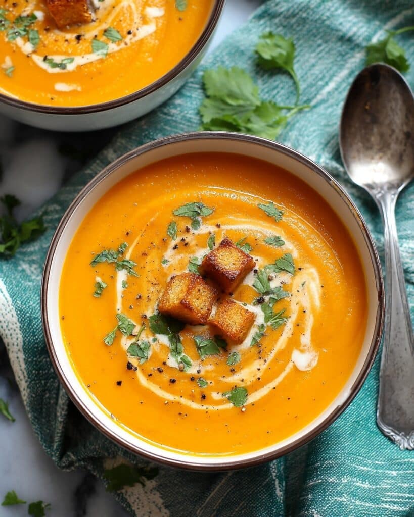Spicy Roasted Butternut Squash and Sweet Potato Soup Recipe