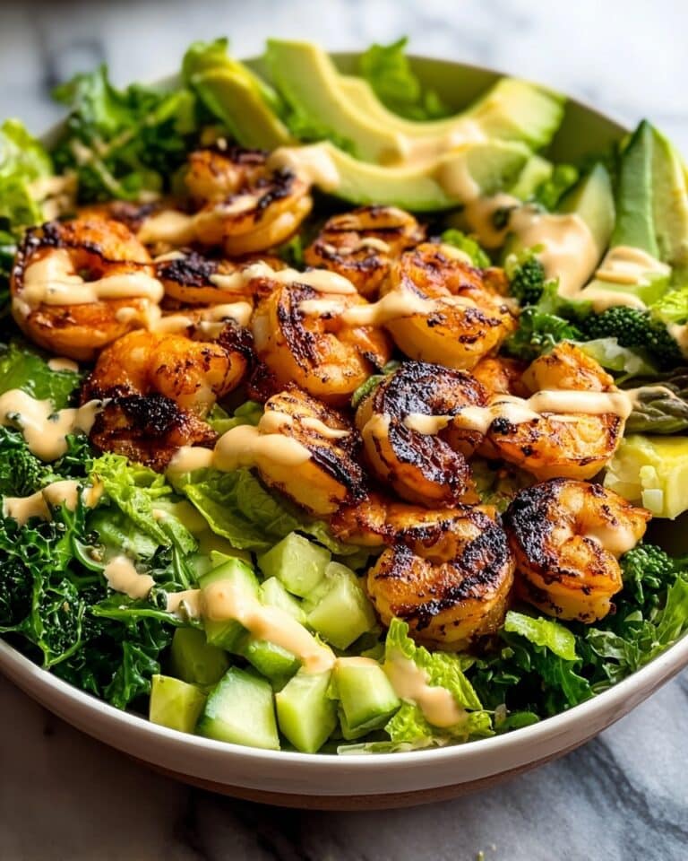 Hot Honey Blackened Shrimp Caesar Salad Recipe