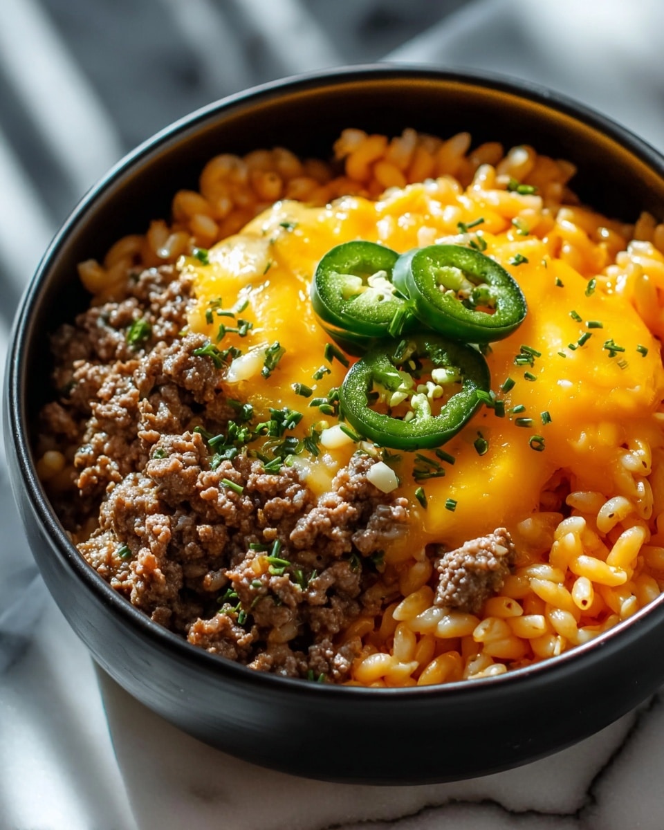 One-Pot Cheeseburger Orzo Skillet Recipe - Recipe Image