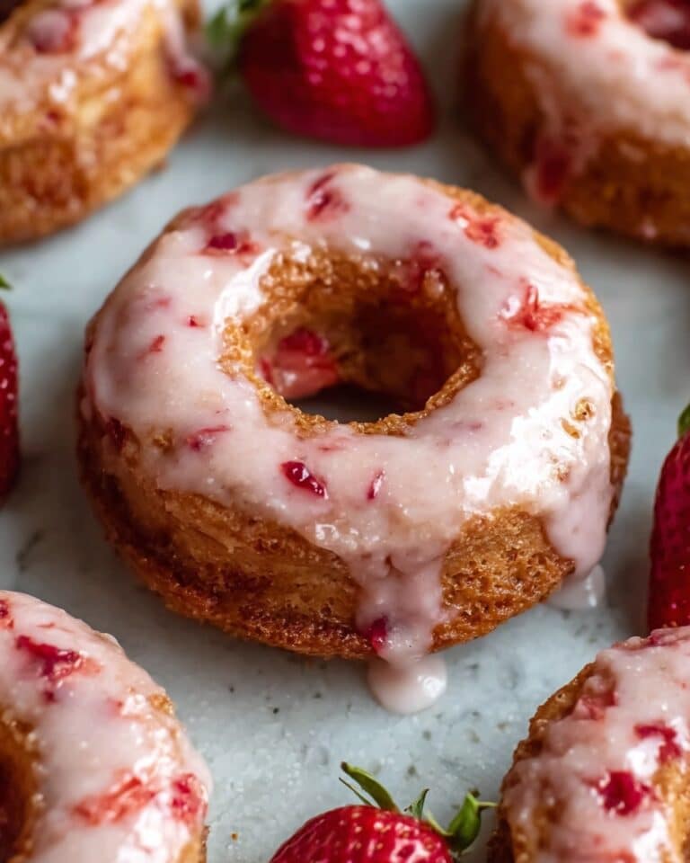 Strawberry Glazed French Crullers Recipe