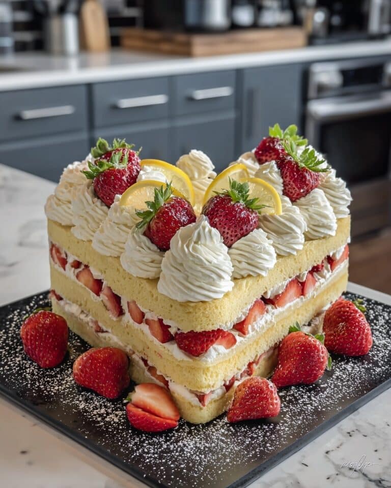 Strawberry Lemon Layer Cake Recipe