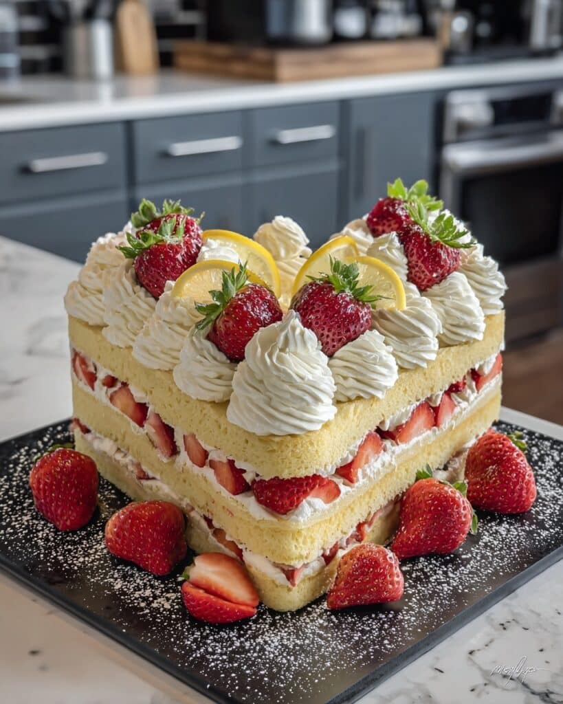 Strawberry Lemon Layer Cake Recipe
