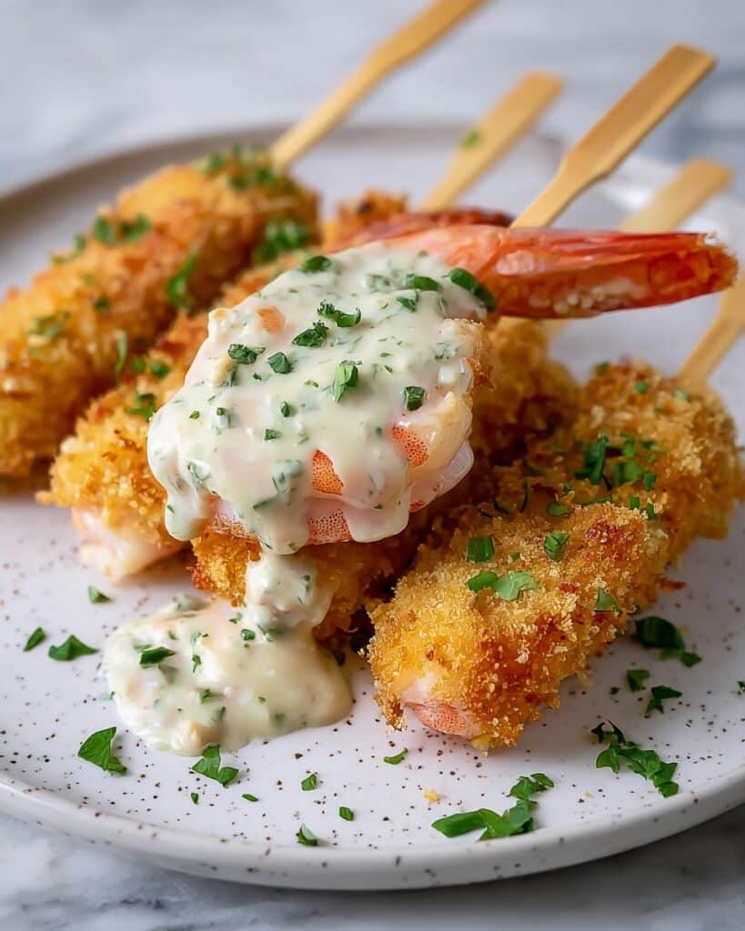 Shrimp Alfredo Corn Dog Sticks Recipe