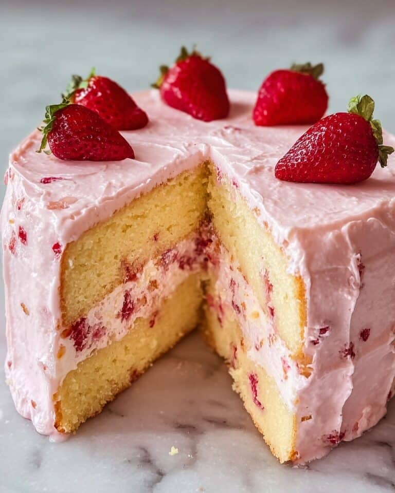 Strawberry Cheesecake Pound Cake with Strawberry Cream Cheese Frosting Recipe