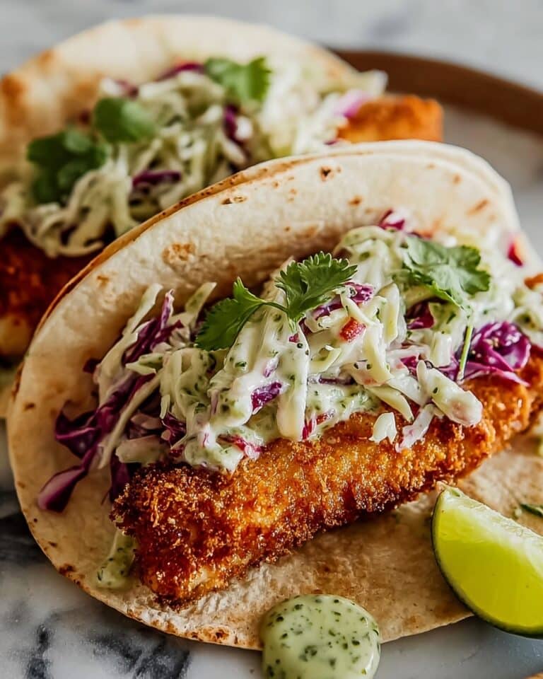 Crispy Fish Tacos with Slaw and Lime Chipotle Sauce Recipe