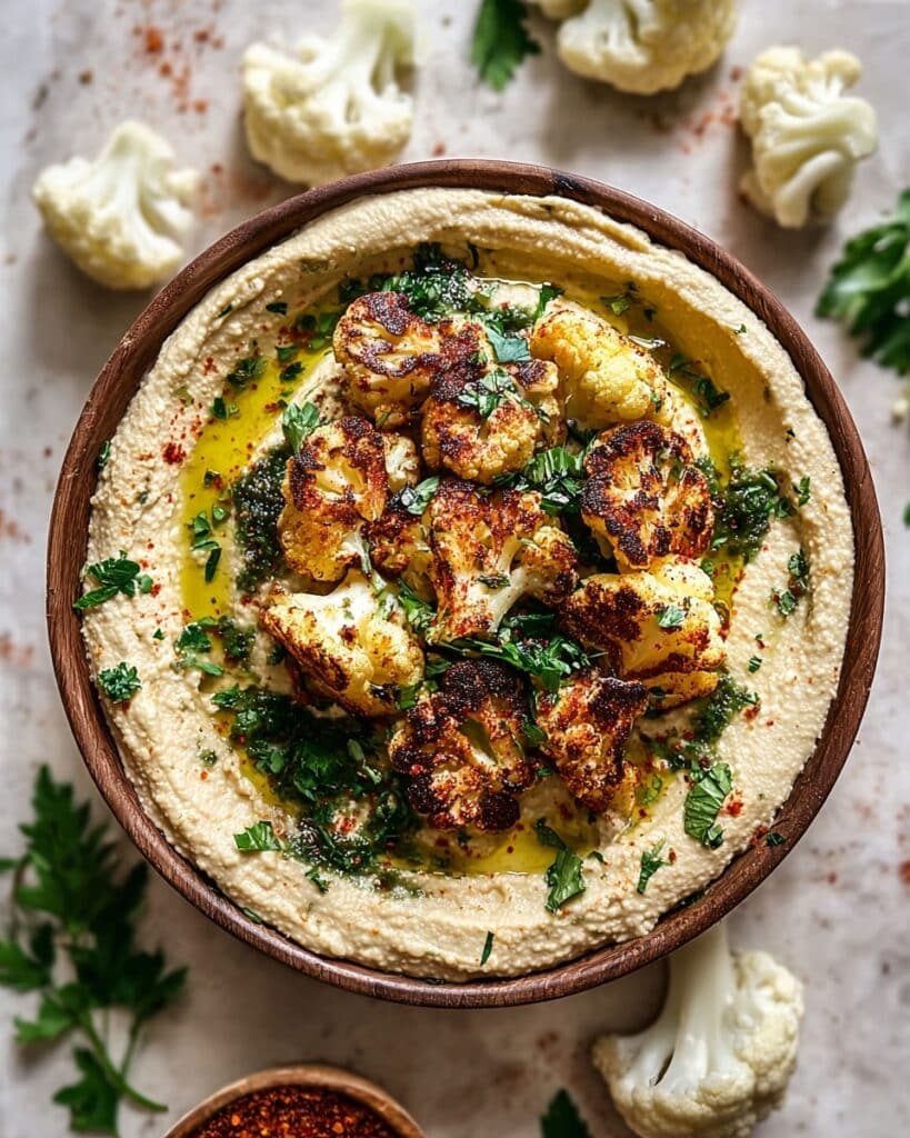 Crispy Roasted Cauliflower Hummus Recipe