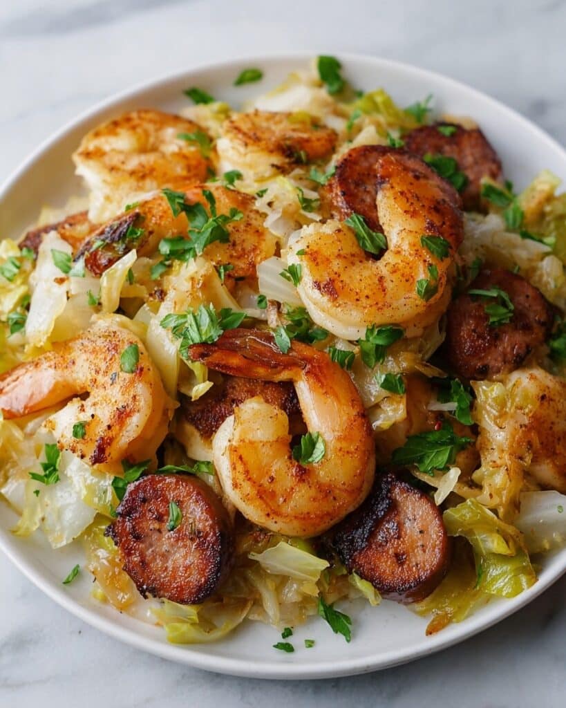Fried Cabbage with Shrimp & Sausage Recipe