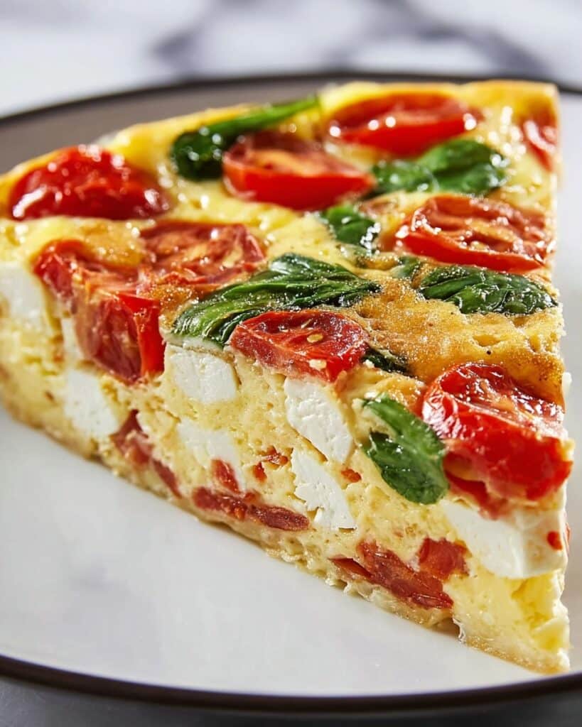Crustless Tomato and Basil Mozzarella Quiche Recipe