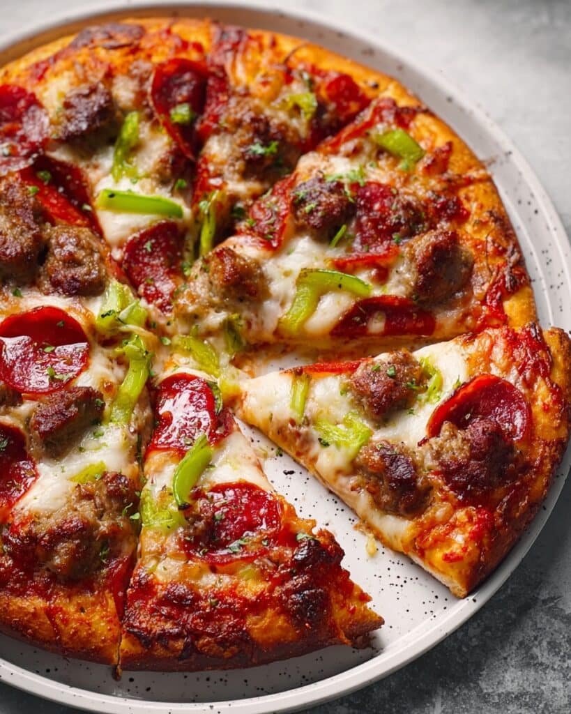 Spicy Sausage and Pepperoncini Thin Crust Pizza Recipe
