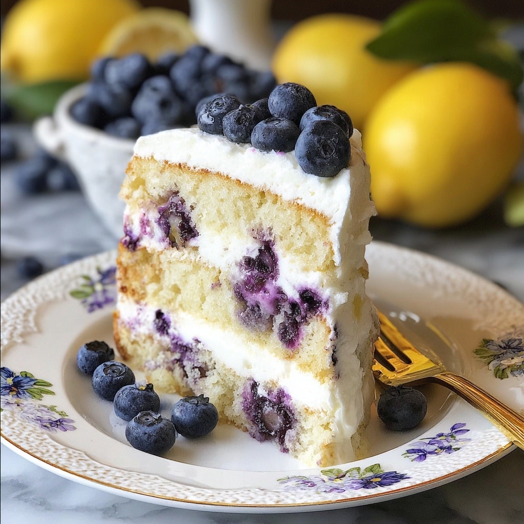 Lemon Blueberry Cake with Mascarpone Frosting Recipe - Recipe Image