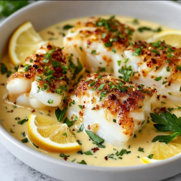 Baked Cod in Coconut Lemon Cream Sauce Recipe