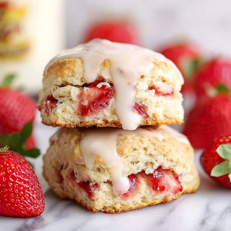 Fresh Strawberry Biscuits with Glaze Recipe